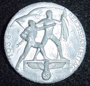 "German 1938 Reichsparteitag Tinnie Badge"